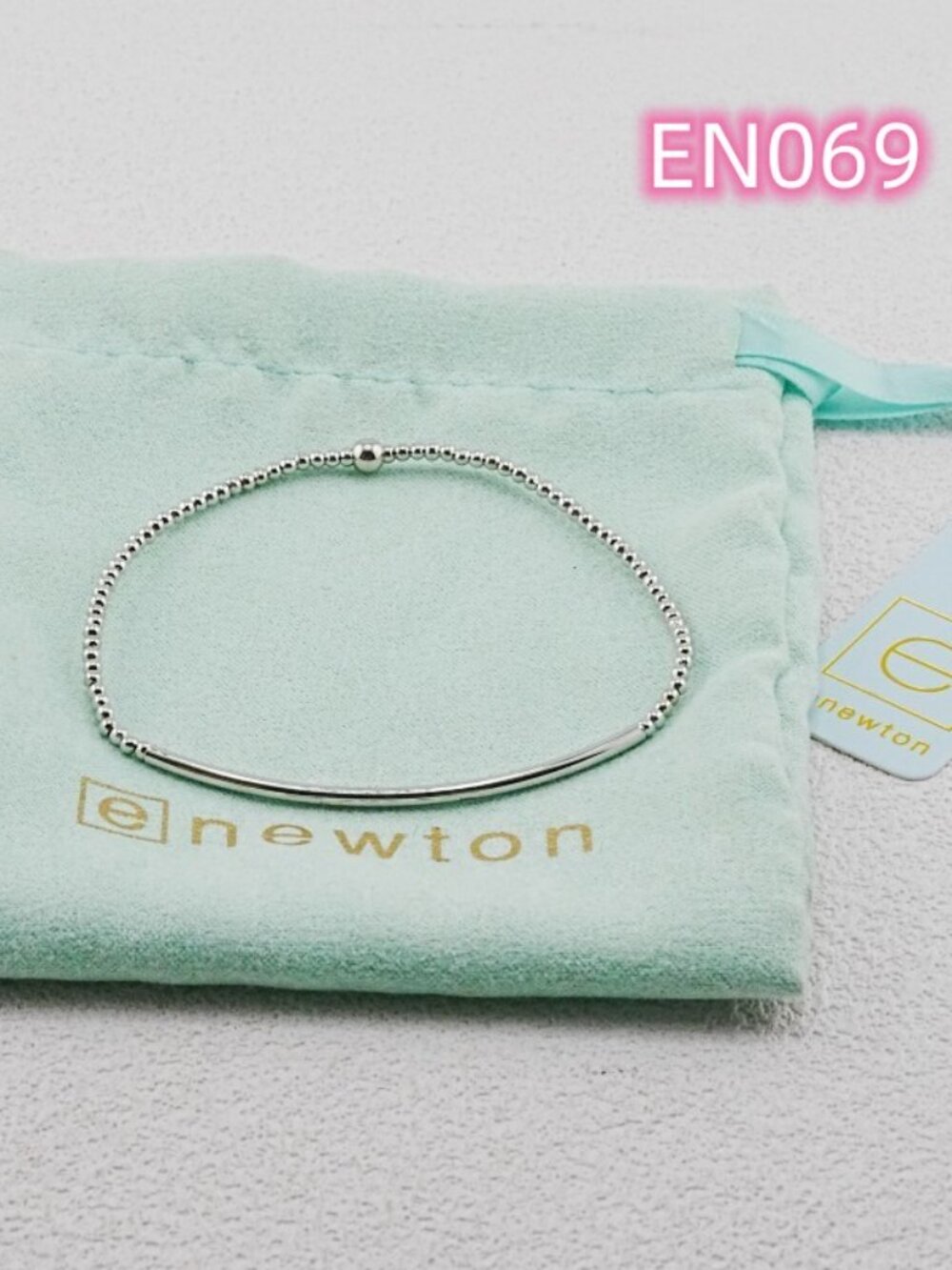 Enewton Platinum Curved Tube Bead Bracelet